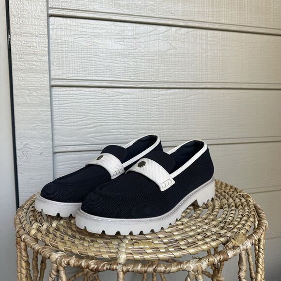 Vivaia Round-Toe Platform Chunky Heel Loafers (Francesca) Black Size 41.5 - Picture 4 of 14